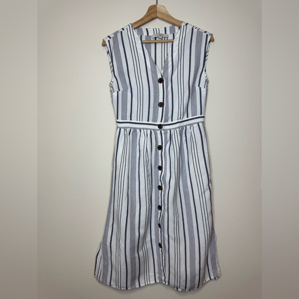 LOFT Nautical Midi Dress Women’s Size 2